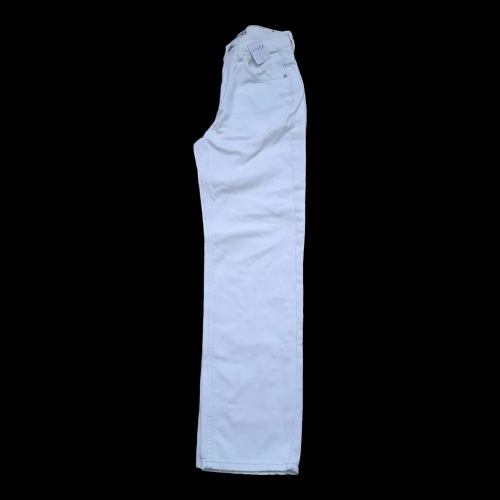 We The Free Ivory White The Pacifica High Rise Slim Straight Leg Denim Jeans 25